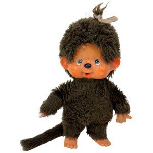 Vintage 1974 Mattel Monchhichi Sekiguchi 8" Brown Thumb Sucking Monkey Plush Toy